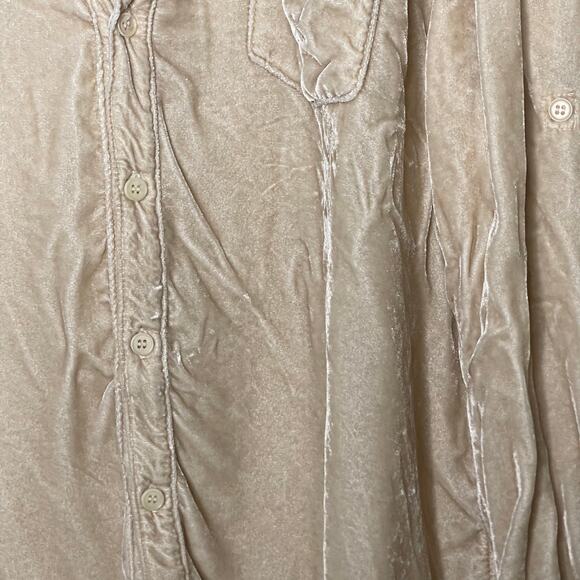 CP Shades x Gorsuch The Alana Chmpagne Washed Velvet Button Up Shirt size XL - Picture 6 of 7